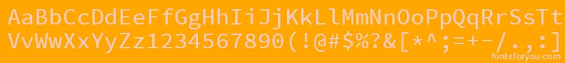 フォントSourcecodeproMedium – オレンジの背景にピンクのフォント