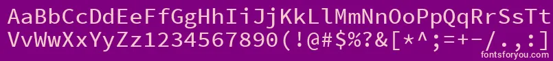 SourcecodeproMedium Font – Pink Fonts on Purple Background