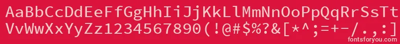 SourcecodeproMedium Font – Pink Fonts on Red Background