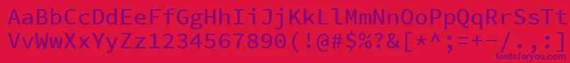 Шрифт SourcecodeproMedium – фиолетовые шрифты на красном фоне