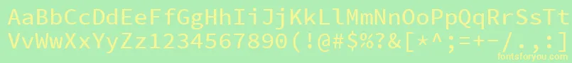 SourcecodeproMedium Font – Yellow Fonts on Green Background