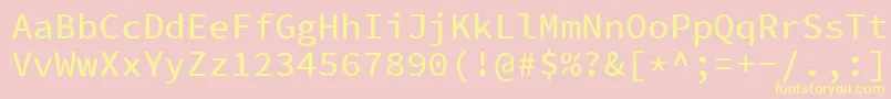 SourcecodeproMedium Font – Yellow Fonts on Pink Background