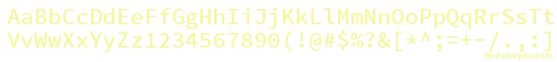SourcecodeproMedium Font – Yellow Fonts on White Background