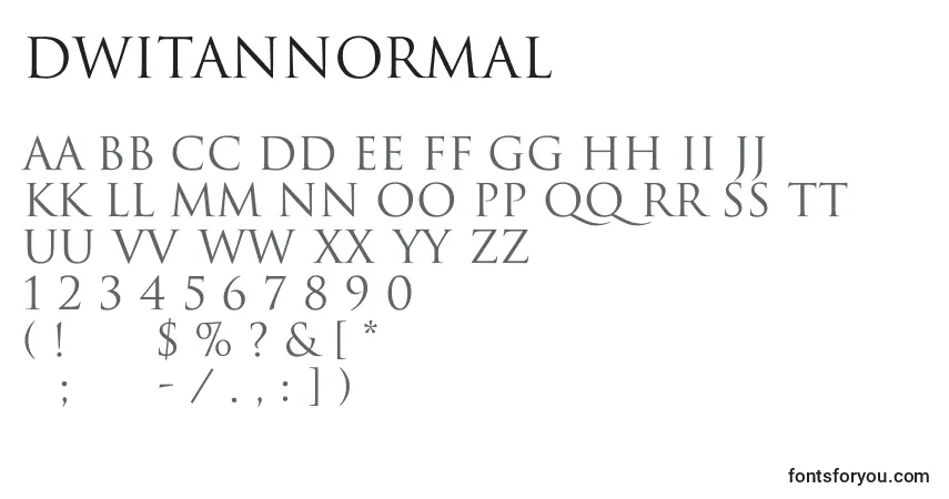 Шрифт DwitanNormal – алфавит, цифры, специальные символы