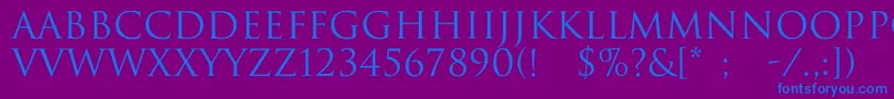 DwitanNormal-Schriftart – Blaue Schriften auf violettem Hintergrund