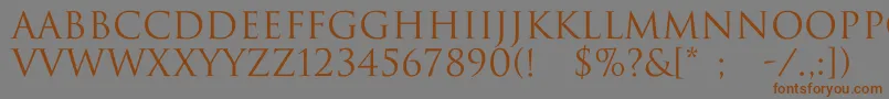 フォントDwitanNormal – 茶色の文字が灰色の背景にあります。