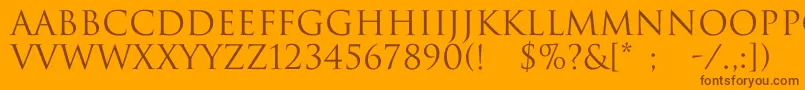 DwitanNormal Font – Brown Fonts on Orange Background