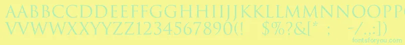 DwitanNormal Font – Green Fonts on Yellow Background