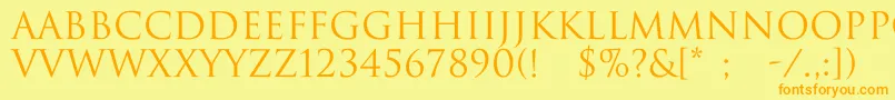 DwitanNormal Font – Orange Fonts on Yellow Background