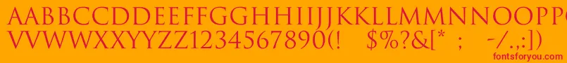 DwitanNormal Font – Red Fonts on Orange Background