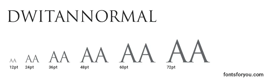 Размеры шрифта DwitanNormal