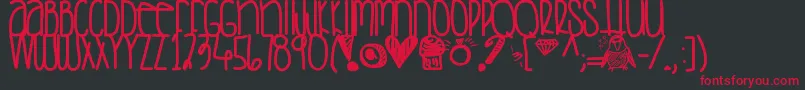 フォントSaturdaylove – 黒い背景に赤い文字