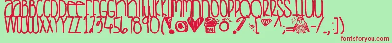 Шрифт Saturdaylove – красные шрифты на зелёном фоне