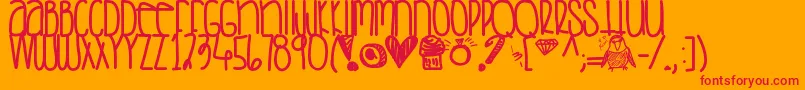 Saturdaylove Font – Red Fonts on Orange Background