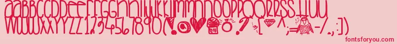 フォントSaturdaylove – ピンクの背景に赤い文字
