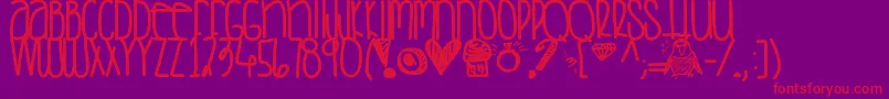 Saturdaylove Font – Red Fonts on Purple Background