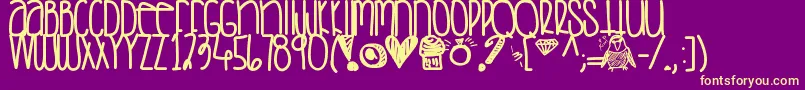 Saturdaylove Font – Yellow Fonts on Purple Background