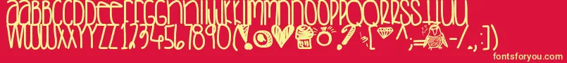 Шрифт Saturdaylove – жёлтые шрифты на красном фоне