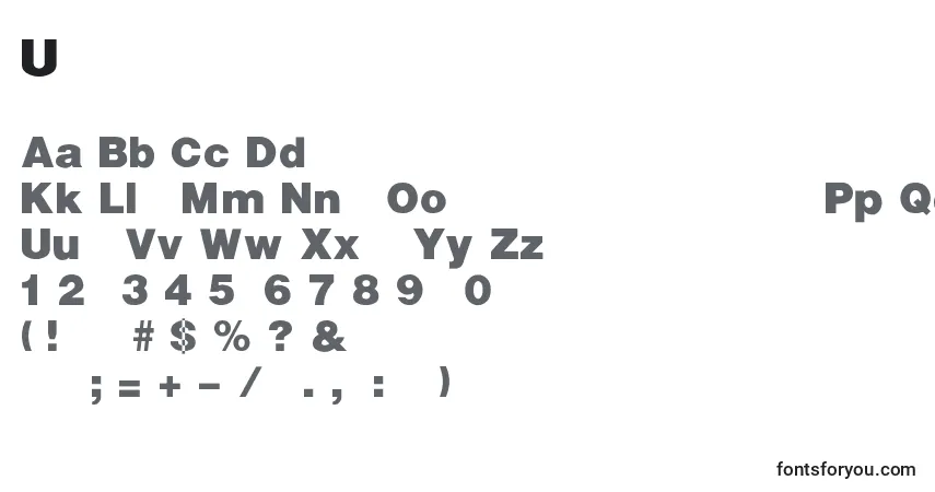 Ultrablack-fontti – aakkoset, numerot, erikoismerkit
