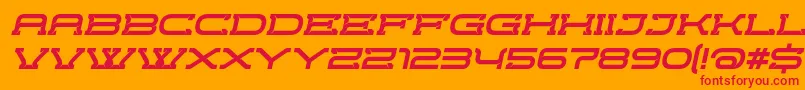 CrewordItalic-Schriftart – Rote Schriften auf orangefarbenem Hintergrund