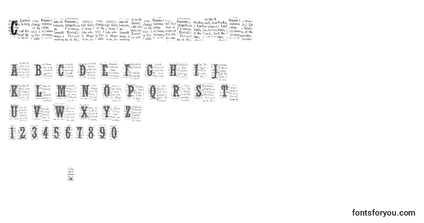 Schriftart Cfnelsonoldnewspaper – Alphabet, Zahlen, spezielle Symbole