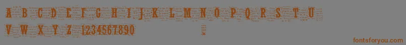 Weitere Informationen zur Cfnelsonoldnewspaper-Schriftart Cfnelsonoldnewspaper-Schriftart – Braune Schriften auf grauem Hintergrund