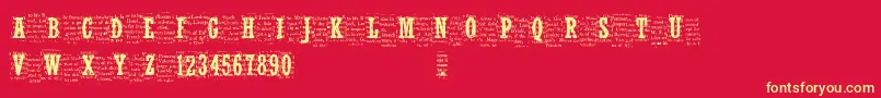 Cfnelsonoldnewspaper Font – Yellow Fonts on Red Background