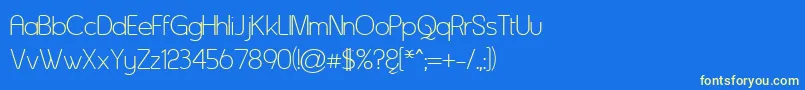 Asenine Font – Yellow Fonts on Blue Background