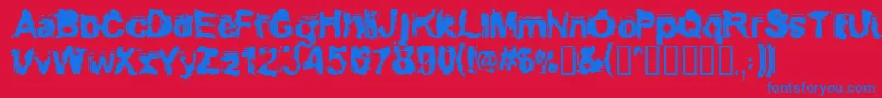 Conformy Font – Blue Fonts on Red Background