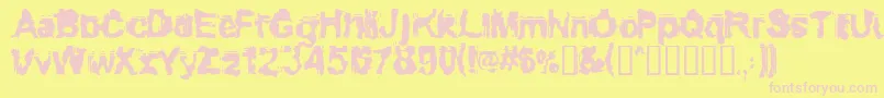 Conformy-fontti – vaaleanpunaiset fontit keltaisella taustalla
