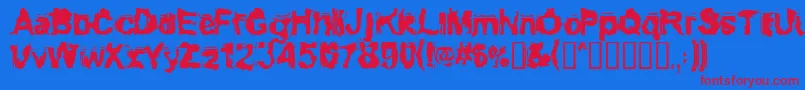 Conformy Font – Red Fonts on Blue Background