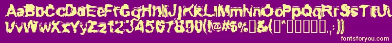 Conformy-fontti – keltaiset fontit violetilla taustalla