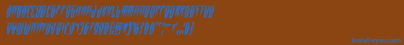 Fonte Swordtoothcondital – fontes azuis em um fundo marrom
