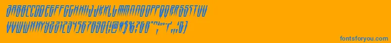 Swordtoothcondital Font – Blue Fonts on Orange Background