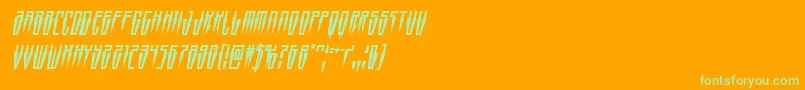 Swordtoothcondital Font – Green Fonts on Orange Background