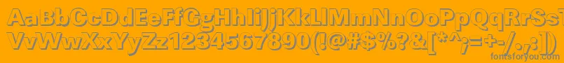 Saiba mais sobre a fonte LinearshHeavyRegular Fonte LinearshHeavyRegular – fontes cinzas em um fundo laranja