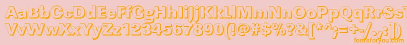 LinearshHeavyRegular-Schriftart – Orangefarbene Schriften auf rosa Hintergrund