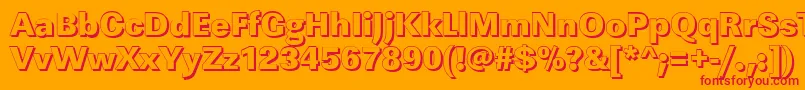 Fonte LinearshHeavyRegular – fontes vermelhas em um fundo laranja