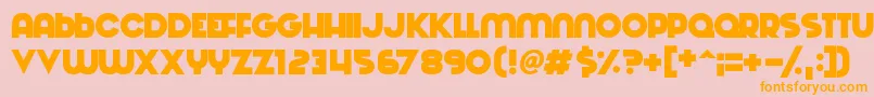 Machinations Font – Orange Fonts on Pink Background