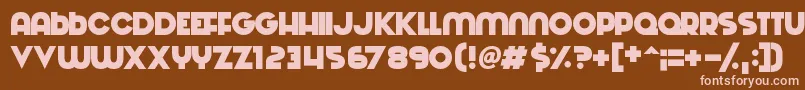 Machinations Font – Pink Fonts on Brown Background