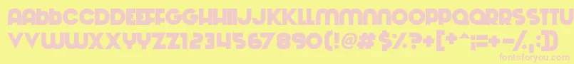 Machinations Font – Pink Fonts on Yellow Background