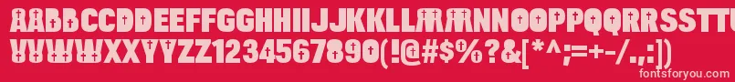 BulltoadcrucifixRegular Font – Pink Fonts on Red Background