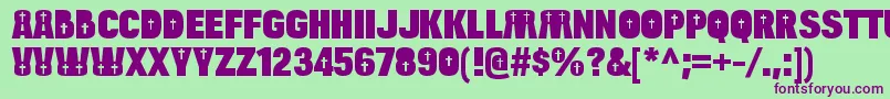 BulltoadcrucifixRegular Font – Purple Fonts on Green Background