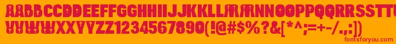 BulltoadcrucifixRegular Font – Red Fonts on Orange Background