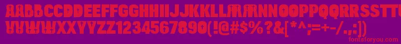 フォントBulltoadcrucifixRegular – 紫の背景に赤い文字