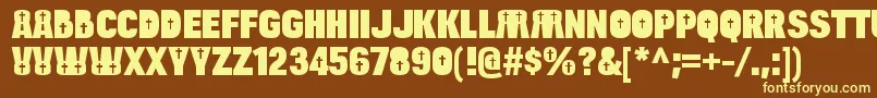 BulltoadcrucifixRegular Font – Yellow Fonts on Brown Background