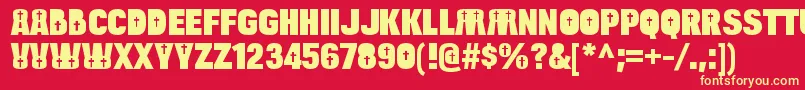 BulltoadcrucifixRegular Font – Yellow Fonts on Red Background
