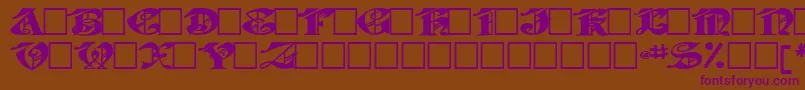 Jabacaps105Bold-Schriftart – Violette Schriften auf braunem Hintergrund