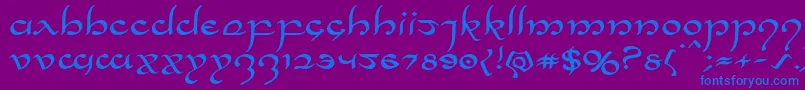 Halfelvenexpand Font – Blue Fonts on Purple Background