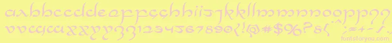 Halfelvenexpand Font – Pink Fonts on Yellow Background